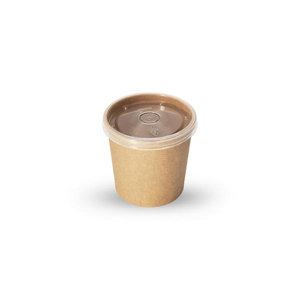 Супница 750мл Round Bowl Крафт с полипропиленовой крышкой, OSQ (1*45/6уп)