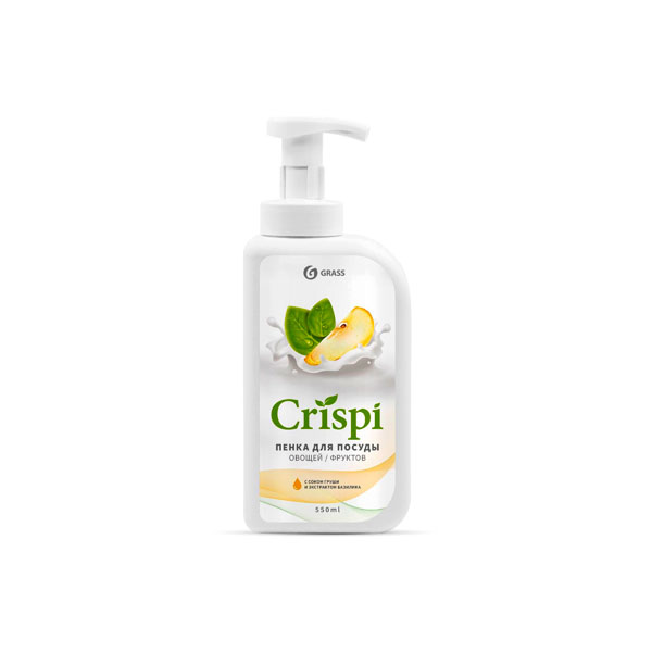 Средство для мытья посуды "GRASS" "CRISPI" пенка с соком груши и экстрактом базилика 550мл
