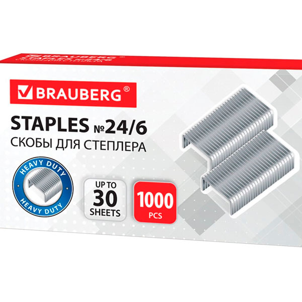 Скобы к степлеру №24 "BRAUBERG" (1/10)