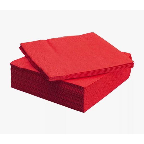 Салфетки 33*33 Красные 50л (1/36)