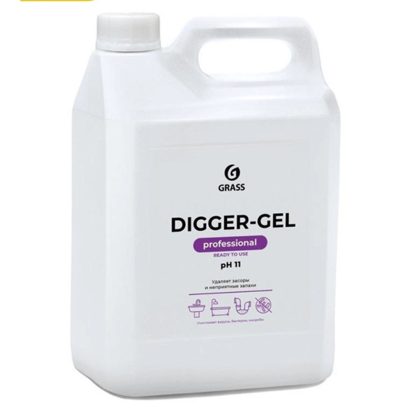 Средство для прочистки канализационных труб "DIGGER-GEL" 5л.