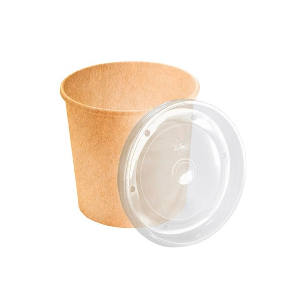 Супница 750мл Round Bowl Крафт с полипропиленовой крышкой, OSQ (1*45/6уп)