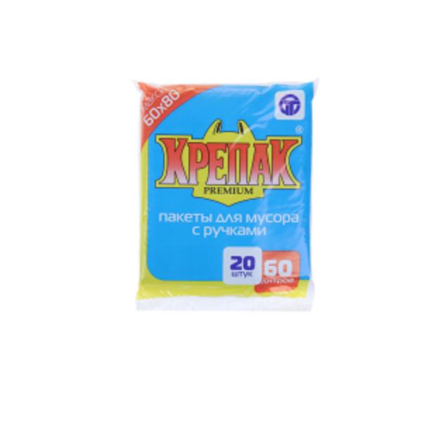 Мешок мусорный 60л. "Крепак" с ручками (1*20/50уп)
