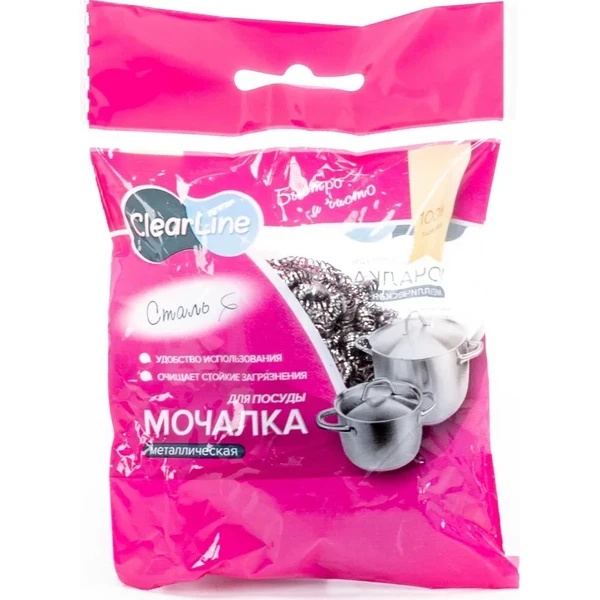 Мочалка металлическая Clear Line 