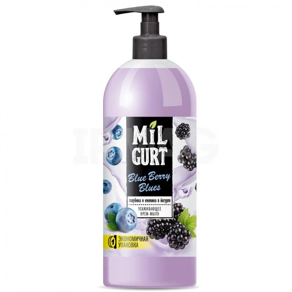 Мыло - крем жидкое 860г. MILGURT голубика и ежевика в йогруте