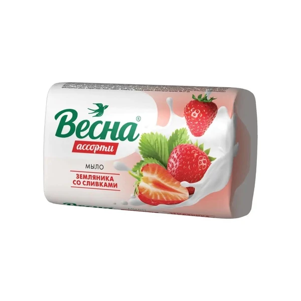 Мыло - крем 90гр. ВЕСНА Ассорти Земляника со сливками