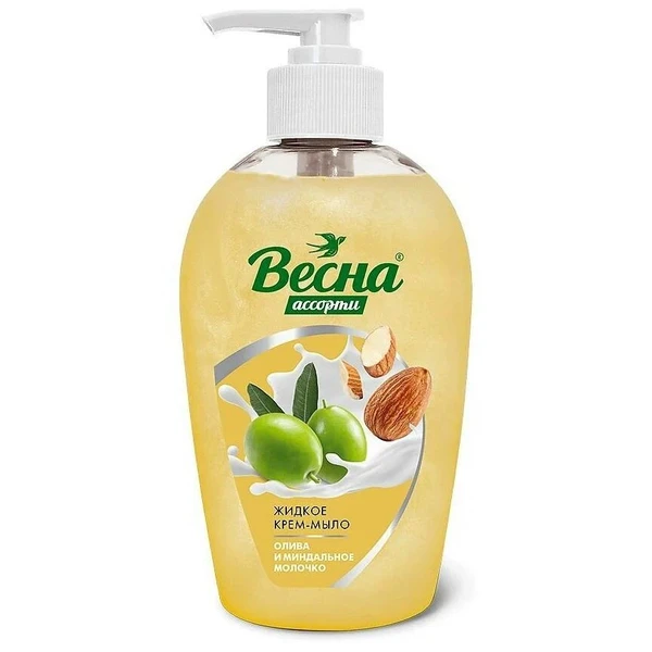 Мыло-крем жидкое 280г. ВЕСНА Ассорти Олива и миндальное молочко