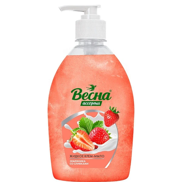 Мыло-крем жидкое 280г. ВЕСНА Ассорти Земляника со сливками