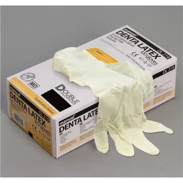 Перчатки латексные MANUAL DL219 - S, прочные, нестер., смотровые , 50 пар, белые