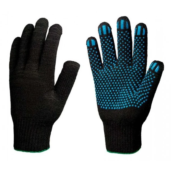 Перчатки хб 4-х нитка с ПВХ вес 40-42гр черные