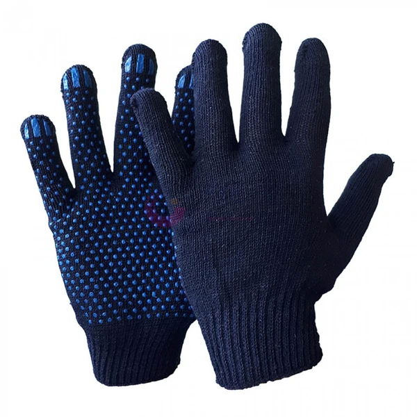 Перчатки хб 5-ти нитка с ПВХ вес 60-62гр черные