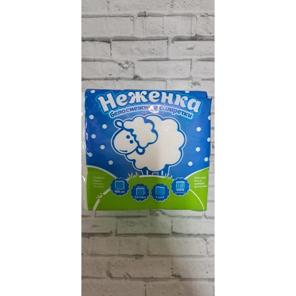 Салфетки бумажные «Неженка» 100шт., 1слой