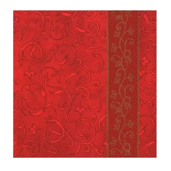 Салфетки бумажные Pero Prestige 33х33 3слоя 20штук, Бордо