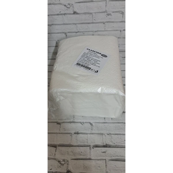 Салфетка бумажная 100листов (100% целлюлоза) белая 24*24