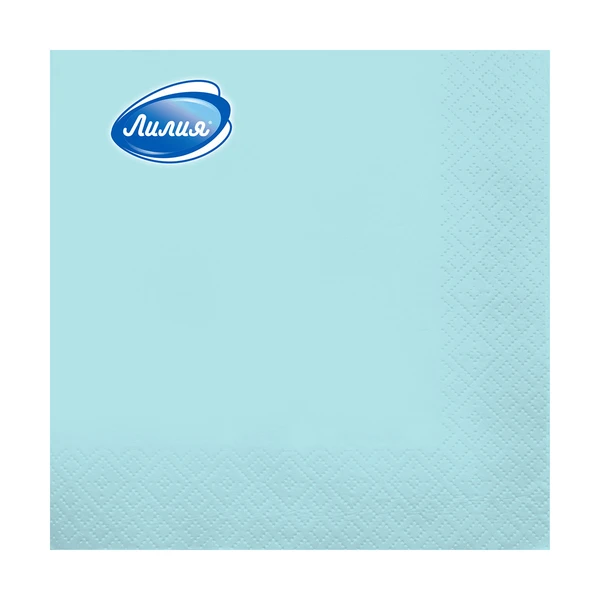 Салфетки бумажные Лилия 33х33 2слоя 20штук, Бирюзовый