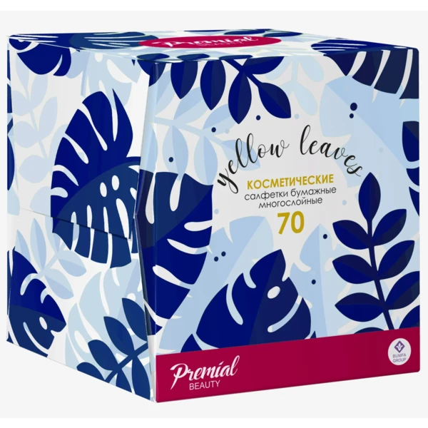Салфетки бумажные PREMIAL 70шт. многослойные белые в коробке (нон-стоп)