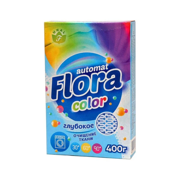 Стиральный порошок автомат Флора 400 гр., color, короб