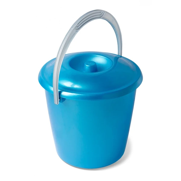 Ведро 10л Соло с крышкой перламутровое бирюзовое