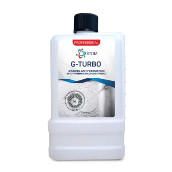 G-Turbo Препарат для профилактики и устранения засоров в сточных трубах 1л (1/8)