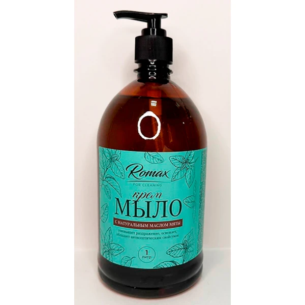 Крем-мыло "Romax" с натуральным маслом мяты 1л. (1/8)
