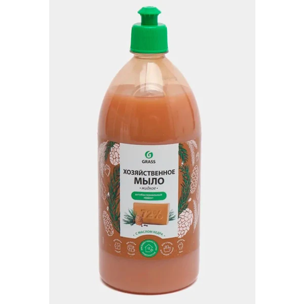 Жидкое мыло "GRASS" Хозяйственное с маслом кедра 1л (1/6)