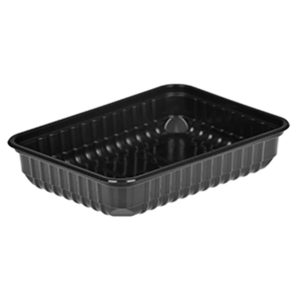 Контейнер Алькор 500г. ЧЕРНЫЙ прям. плоск. (1*50/10уп)