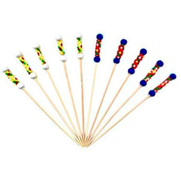 Пика "РИО" синий/белый 12см, бамбук (1*100/40уп)