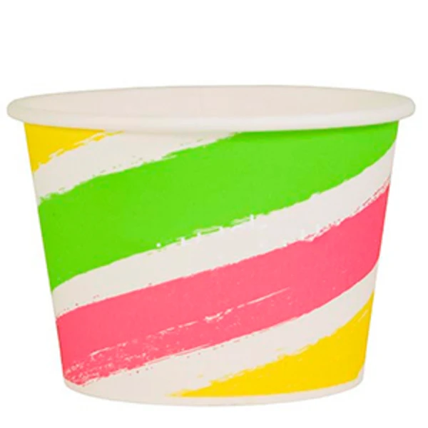 Креманка бумажная 250мл. "Полоски", ЛигаПак (1*50/16уп)