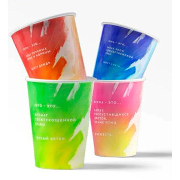Стакан 350мл. для горячего "Времена года" (1*50/20уп)