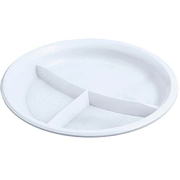 Тарелка d-205 3секции белая "Полиэр" (1*100/18уп)