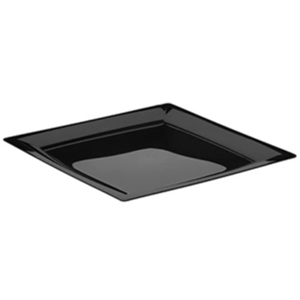 Тарелка квадратная 172мм глубокая черная (1*6)