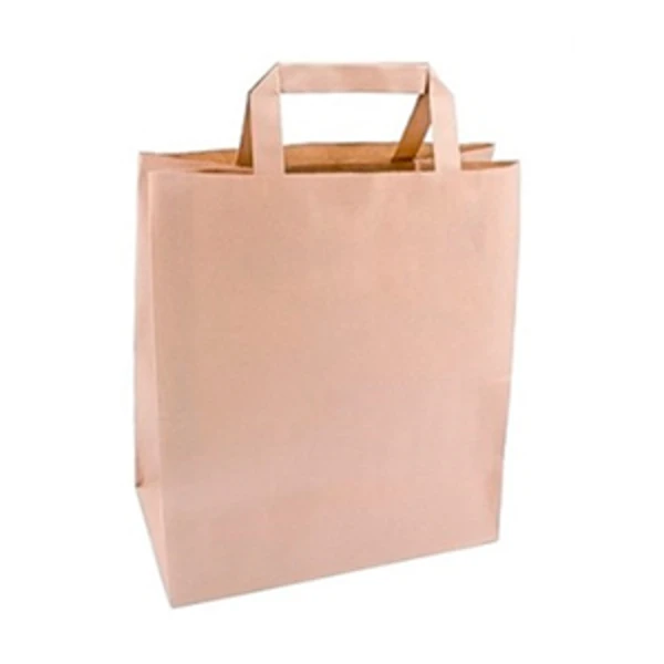 Пакет бумажный с плоскими ручками 240*140*280 крафт (1*25/12уп)