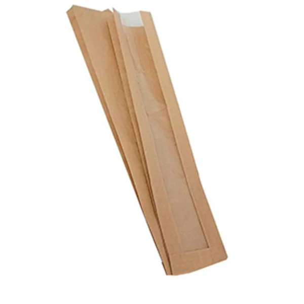 Пакет бумажный 600*110*40 с окном крафт (1*100)