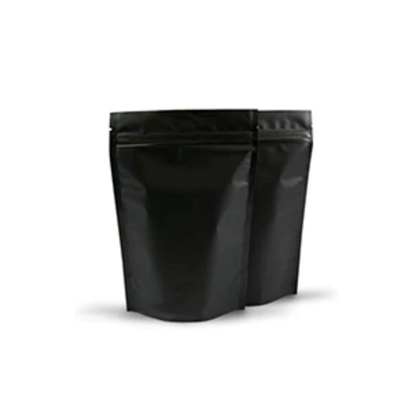 Пакет "Дой-пак" метал. черный матовый с замком 135*200+(40+40) (1*100/6уп)