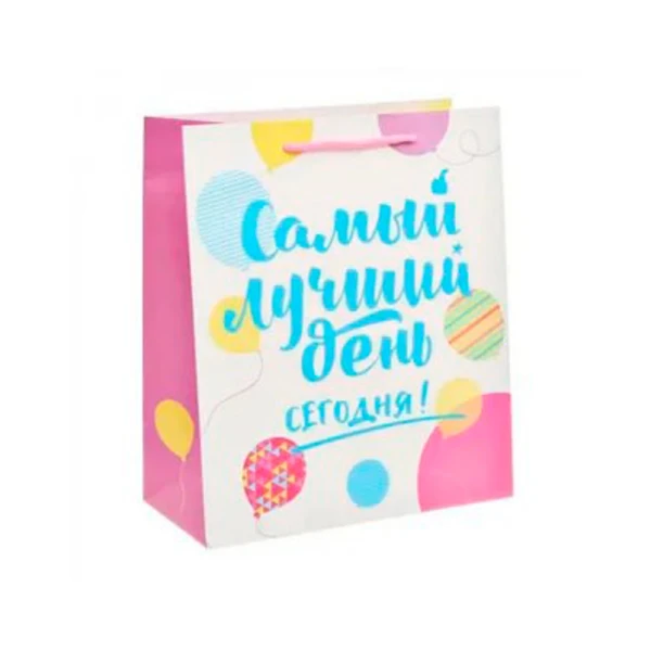 Пакет подарочный 23*27 "Самый лучший день сегодня!"