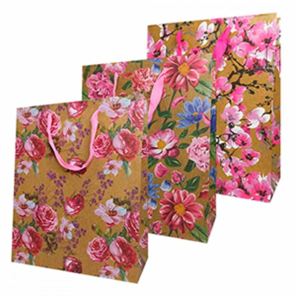 Пакет подарочный 32*45 "Цветы", матовый (1/20)