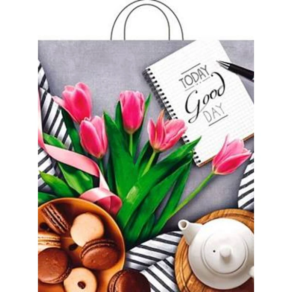 Пакет с петлевой ручкой 38*42-40мкм "Завтрак" (1*25/20уп)