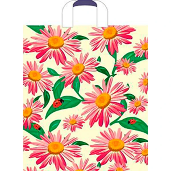 Пакет с петлевой ручкой 38*42-37мкм "Ромашки" (1*50/10уп)