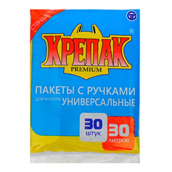 Мешок мусорный 30л. "Крепак" с ручками (1*30/50уп)