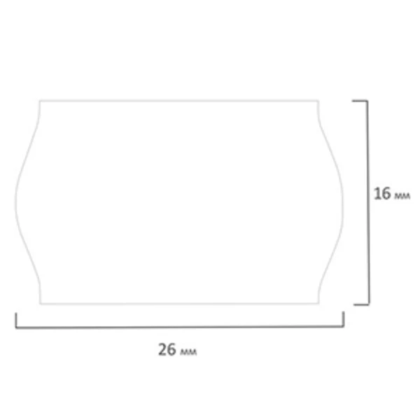 Этикет лента 26*16 Волна Белая (1*10/16)